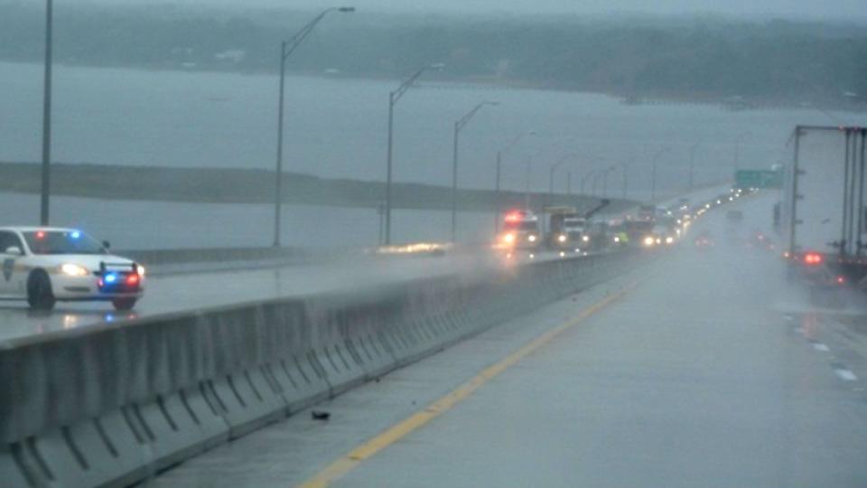 <p>Bridges along the coast were closed as soon as sustained winds reach 40 mph.</p>