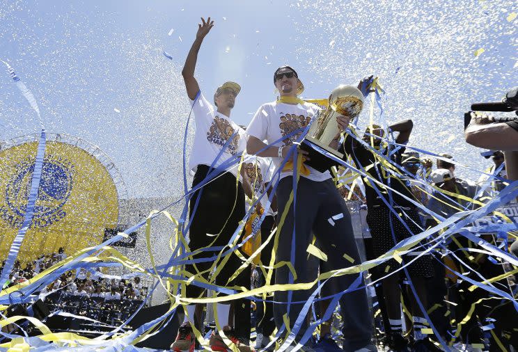 Klay Thompson sure would like to meet Larry O'Brien again. (AP)