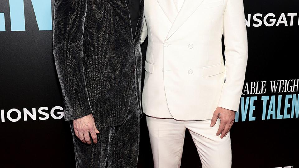 Nicolas Cage and his co-stat Pedro Pascal at the premiere of The Unbearable Weight Of Massive Talent