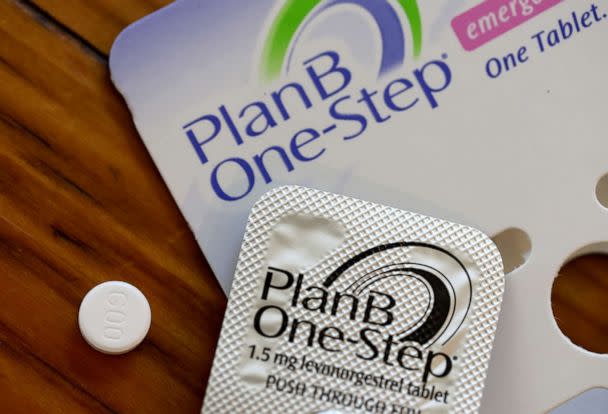 PHOTO: A PlanB one-step contraceptive tablet is displayed on June 30, 2022 in San Anselmo, Calif. (Justin Sullivan/Getty Images, FILE)