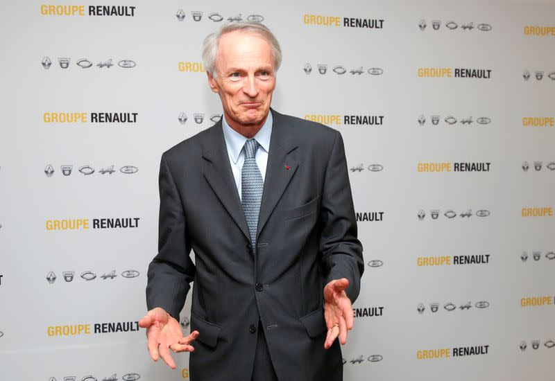 FILE PHOTO: Chairman of Renault SA Jean-Dominique Senard attends a news conference at French carmaker Renault headquarters in Boulogne-Billancourt