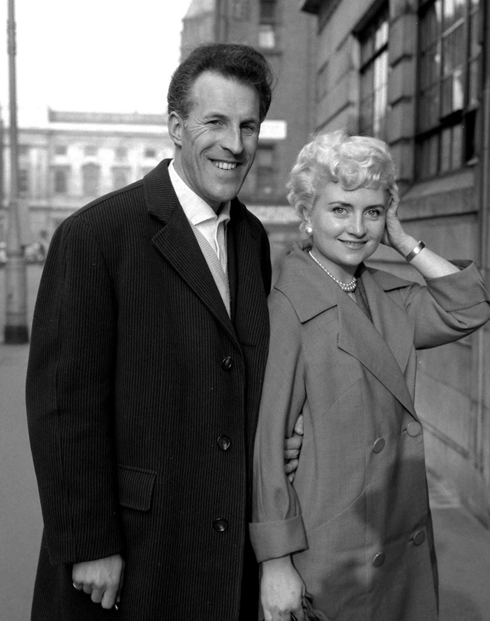 <p>Sir Bruce Forsyth with his former wife Penny in 1960 Vas he arrives at the private wing of University College Hospital in London </p>