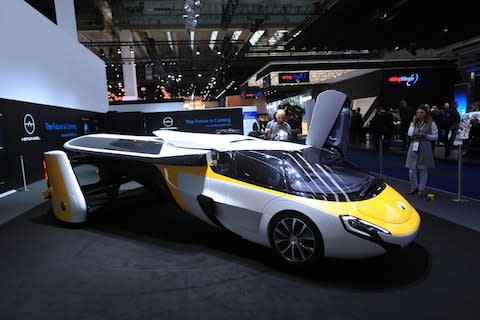 AeroMobil flying car on display during the IAA Frankfurt Motor Show - Credit: Krisztian Bocsi/Bloomberg