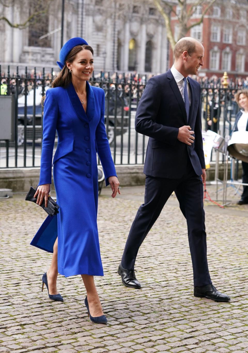 The Duke and Duchess of Cambridge arriving at the Commonwealth Service at Westminster Abbey (PA)