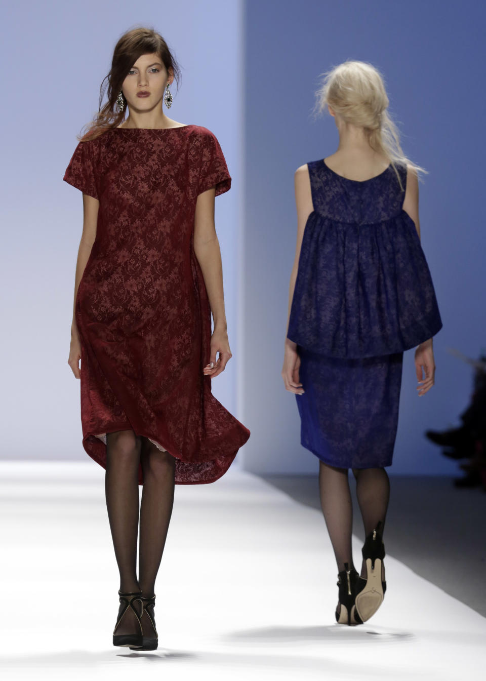 The Tadashi Shoji Fall 2013 collection is modeled during Fashion Week in New York on Thursday, Feb. 7, 2013. (AP Photo/Richard Drew)