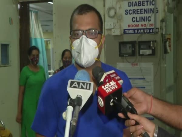 MS Madhav, CMO, Pandit Madan Mohan Malaviya Hospital speaking to reporters on Thursday. [Photo/ANI] 