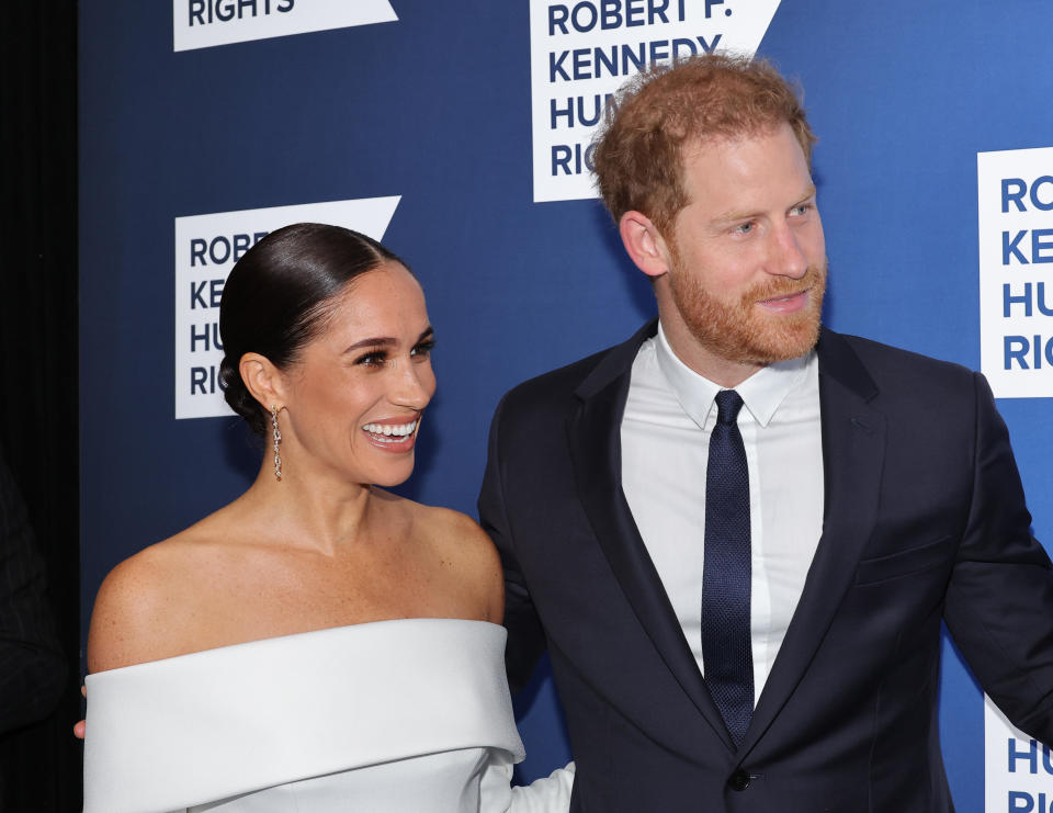 Meghan, Duchess of Sussex and Prince Harry, Duke of Sussex attend the 2022 Robert F. Kennedy Human Rights Ripple of Hope Gala at New York Hilton on December 6, 2022 in New York City. / Credit: Mike Coppola/Getty Images