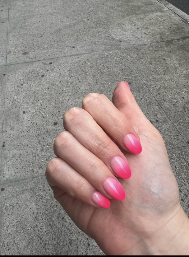 a pink manicure