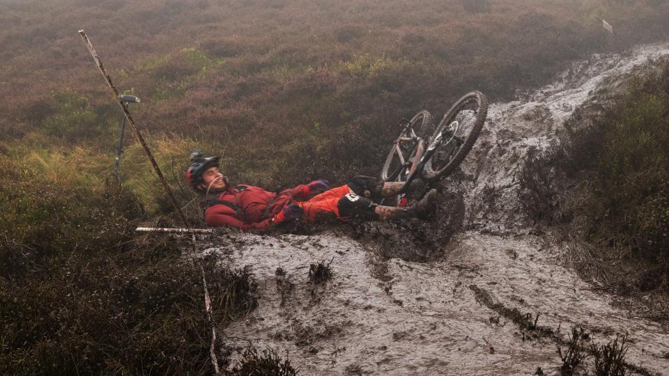  Rider after a muddy crash. 