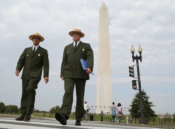 Following a 5.8 magnitude earthquake in August 2011, the National Park Service paid $15 million to fix large cracks in the 555-foot tall Washington Monument.