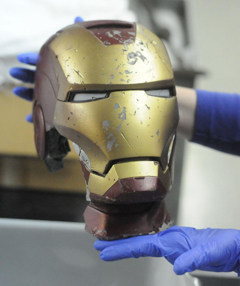 A mask from 'Iron Man 3' is in the collection of the Cape Fear Museum.