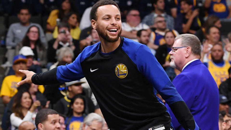 Stephen Curry of the Golden State Warriors is back in action. (Photo by Noah Graham/NBAE via Getty Images)