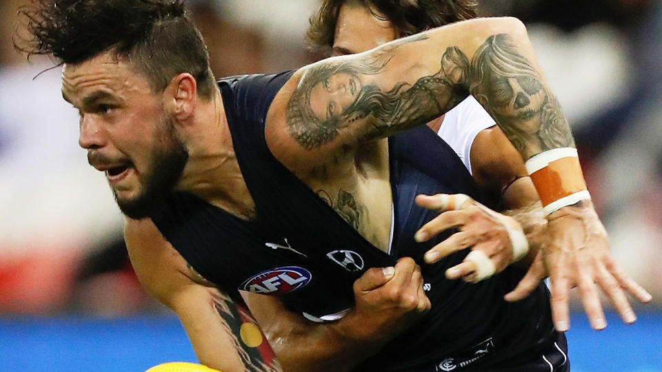 Zac Williams will make his Carlton debut in round two, after he serves a one match suspension. (Photo by Michael Willson/AFL Photos via Getty Images)