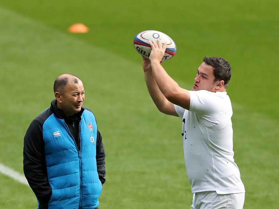 England coach Eddie Jones with Jamie George (Getty Images)