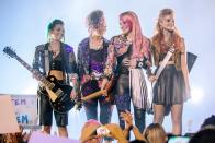 <p>Thanks to the internet, rocker Jem becomes an overnight superstar, prompting her and her sisters to travel out to LA, where a mystery awaits. </p> <p>Watch <a href="http://www.netflix.com/search?q=Jem%20and%20the%20Holograms&amp;jbv=80052540" class="link " rel="nofollow noopener" target="_blank" data-ylk="slk:&quot;Jem and the Holograms&quot;">"Jem and the Holograms"</a> on Netflix now.</p>