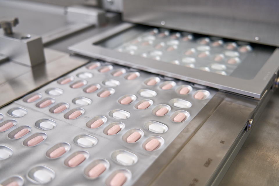 Paxlovid, Pfizer's COVID-19 pill, being manufactured in Ascoli, Italy.
