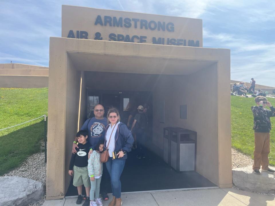 Marilys Guerrero, who saw a total eclipse in Venezuela in 1998, is at the Armstrong Air and Space Museum in Wapakoneta today to watch the total eclipse that crosses through Ohio.