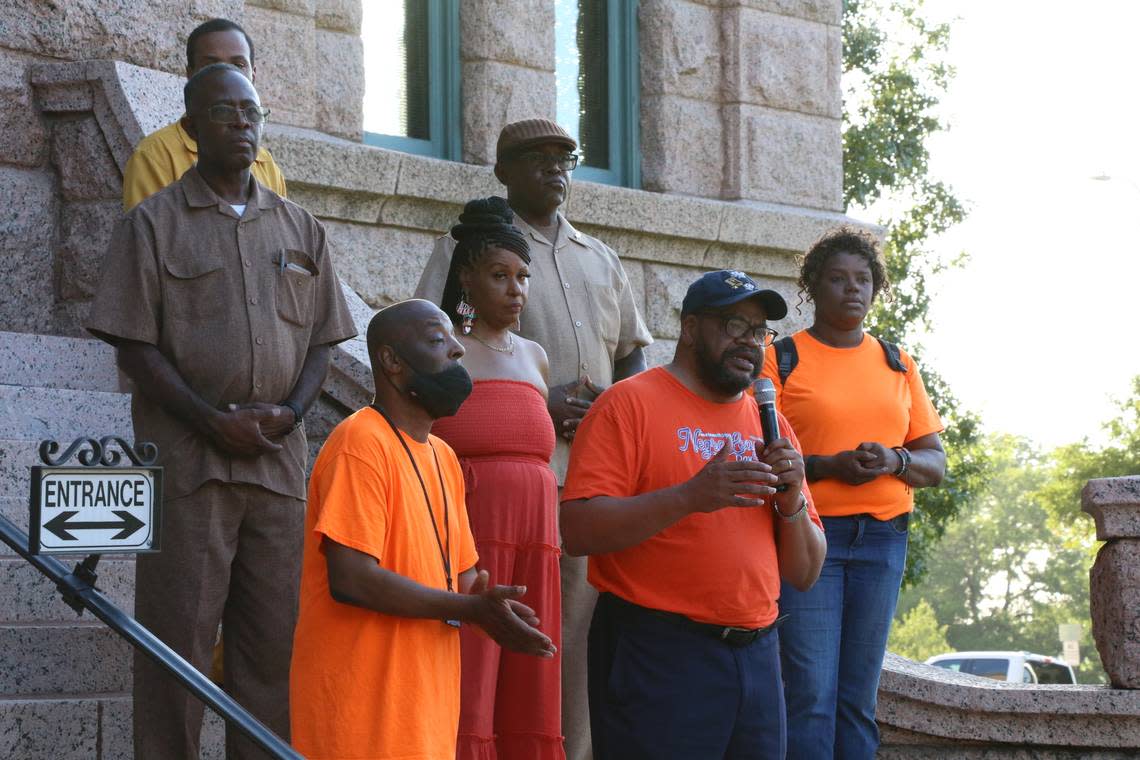 At a vigil Friday evening, July 7, Kyev Tatum, pastor at New Mount Rose Missionary Baptist Church, demanded city leaders provide more support to the community in light of the mass shooting in Como and other recent shootings.