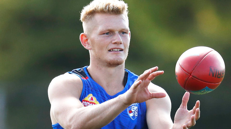 Adam Treloar, pictured here at a Western Bulldogs training session. 