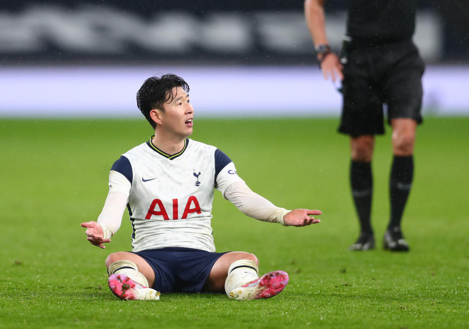 Son Heung-min of Tottenham Hotspur their Premier League match against Chelsea.