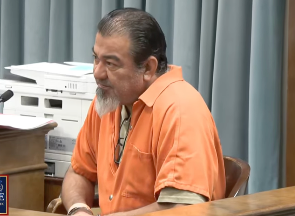 Schabusiness’ father Arturo Coronado, who is serving time over child rape charges, also testified in court (Law&Crime Network)