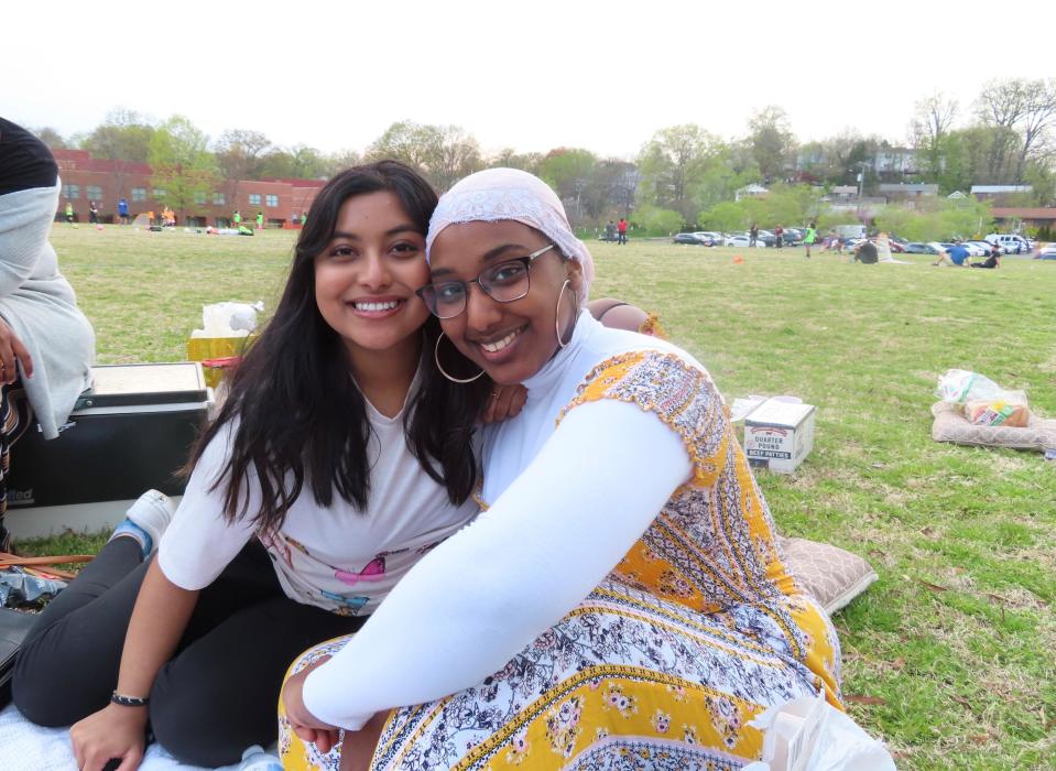 Virginia high school seniors Sithiya Reshmee and Farah Bahr started making and selling candy after their parents lost their jobs during the pandemic.  / Credit: Handout
