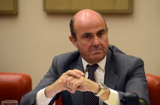 Spain's Mininister of Economy and Competitiveness, Luis de Guindos, pictured on July 23, sought French support in the face of its soaring borrowing costs as Europe's economic crisis deepened with a slump in German confidence and worsening British recession