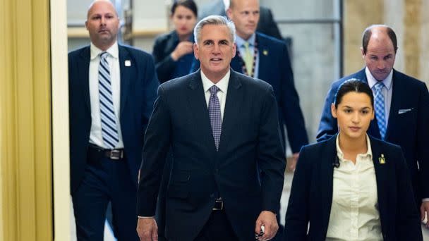 PHOTO: Republican Speaker of the House Kevin McCarthy arrives to the Capitol on the day the House plans to vote on the tentative agreement between the White House and Congress to raise the debt limit in Washington, D.C, May 31, 2023. (Jim Lo Scalzo/EPA via Shutterstock)