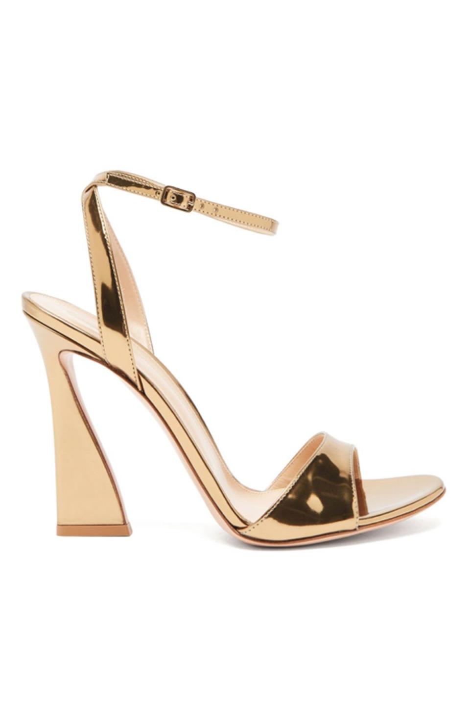 7) Metallic Patent Leather Sandals