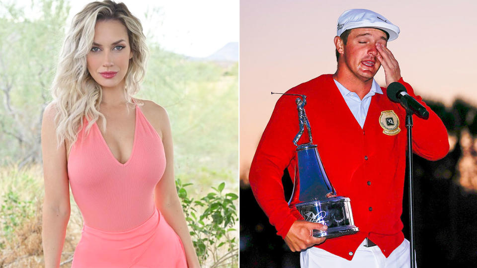 Pictured here, social media star Paige Spiranac and American golfer Bryson DeChambeau.