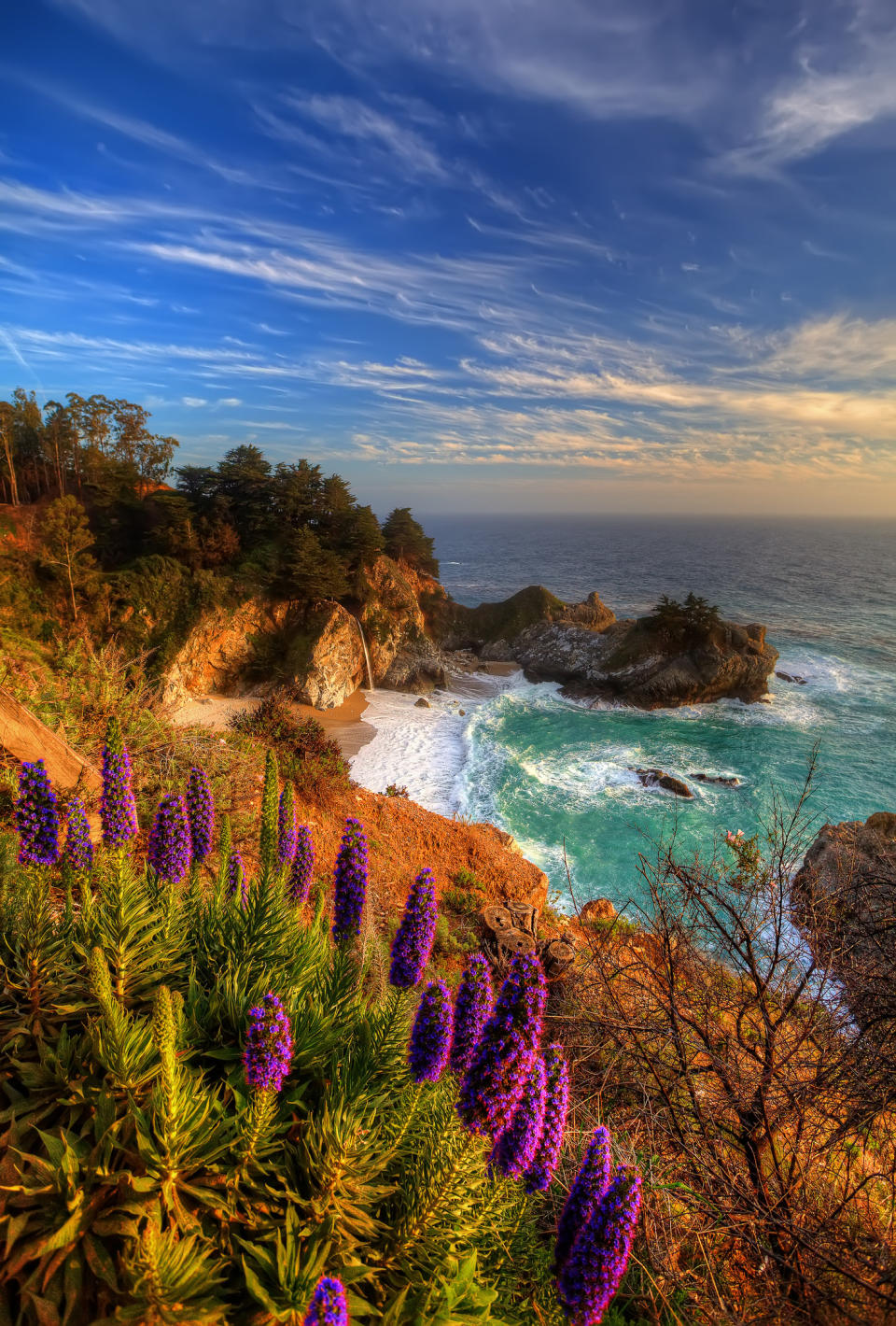 Rocky coast near McWay Falls in Big Sur.