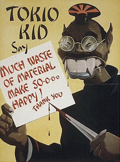 Propaganda artwork depicting "Tokio Kid," a Japanese-inspired character&nbsp;meant to perpetuate stereotypes&nbsp;that Japanese people were dangerous murderers.&nbsp; (Photo: National Archives)