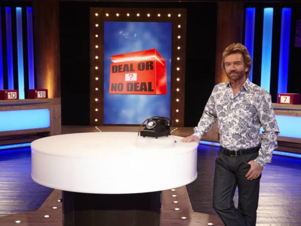 Noel Edmonds on ‘Deal or No Deal’ in the late 2000s (Banijay)