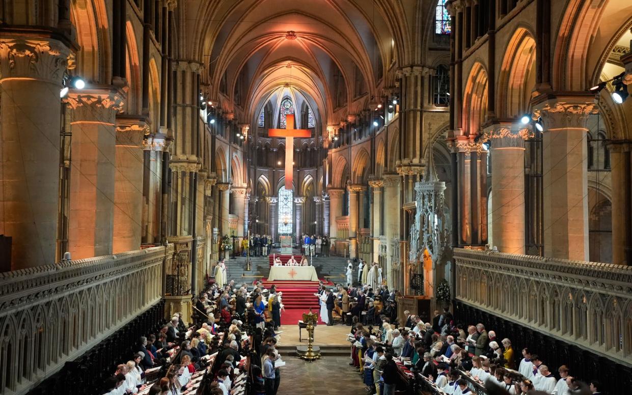 The Easter Sunday service at the Canterbury Cathedral was broadcasted on the BBC