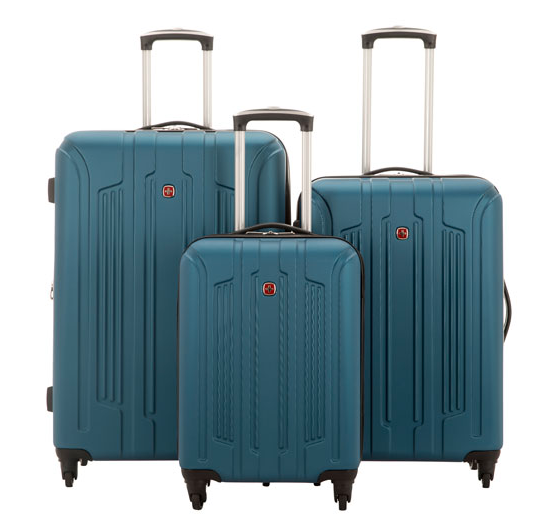 SWISSGEAR Apex 3-Piece Hard Side Expandable Luggage Set in Blue. Image via Best Buy