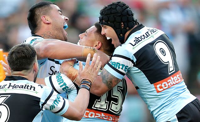 The shadows of controversial sport scientist Stephen Dank loomed long and large over the NRL, with Cronulla Sharks (pictured) firmly in the crosshairs of the Australian Sports Anti-Doping Agency. Photo: Getty