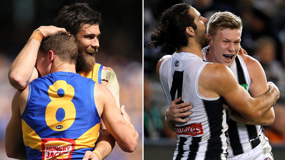 West Coast and Collingwood will meet for a second time this September in next weekend’s grand final. Pic: Getty