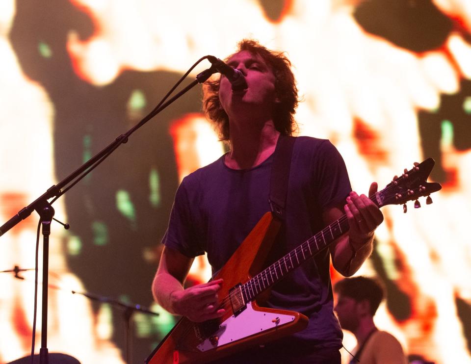 King Gizzard and the Lizard Wizard performs at Desert Daze in Lake Perris, Calif., on September 30, 2022.