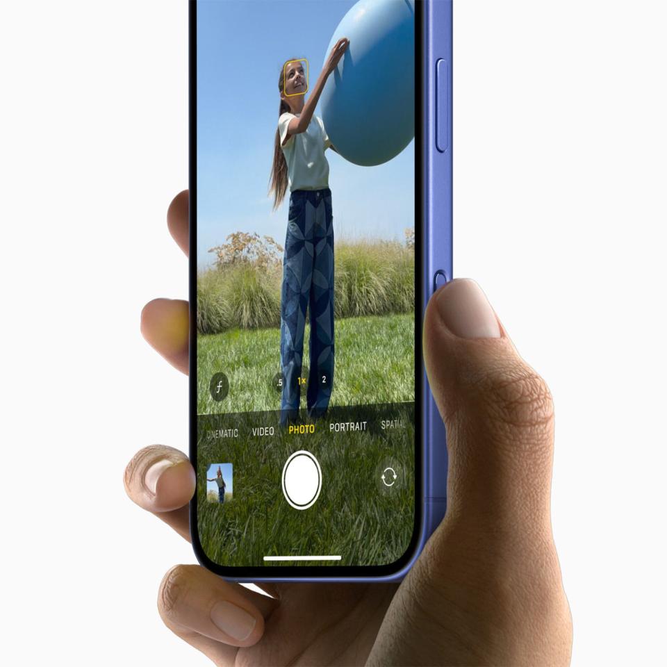 Apple iPhone 16 showing Camera Control button