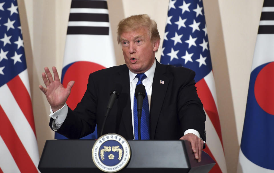 <em>Donald Trump argued that gun control laws could have resulted in more deaths in the Texas shooting (AP)</em>