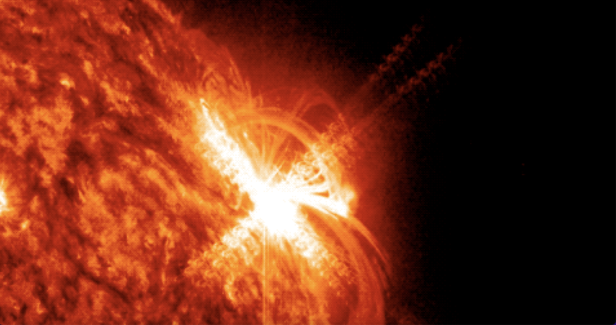  NASA's Solar Dynamics Observatory spacecraft captured this view of an X2.1 flare erupting from the sun on March 3, 2023. 