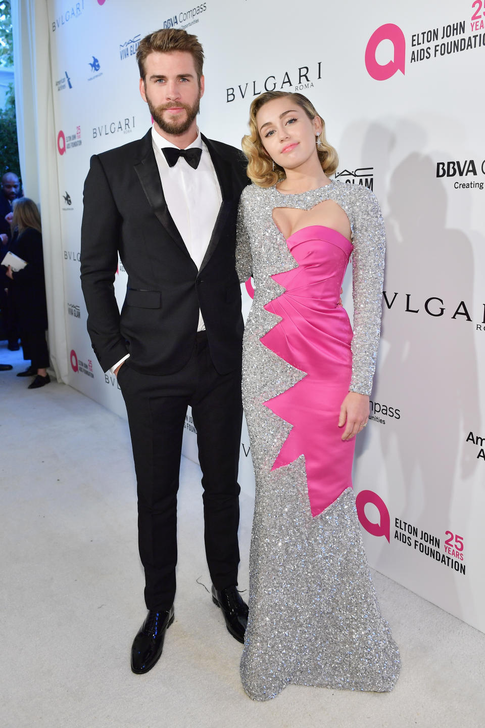 <p>Der inoffizielle Oscar für das schönste Paar des Abends geht an Liam Hemsworth und Miley Cyrus. (Bild: Getty Images) </p>