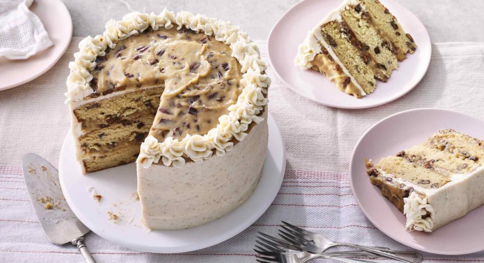 Pecan Pie Cake with Browned Butter Frosting