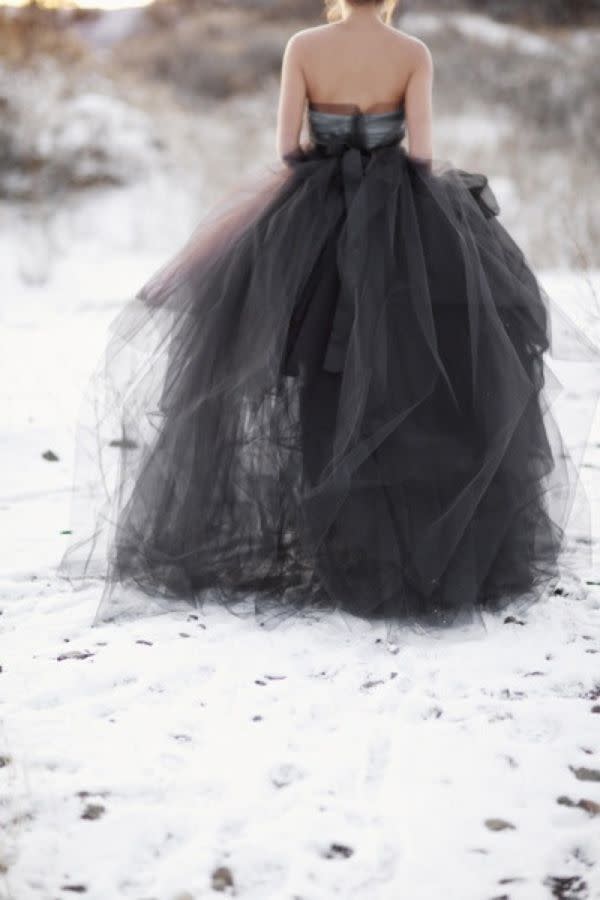 The Black Dress Contrary to popular belief, black doesn’t have to be a no-go colour at weddings. Just look how stunning this frock is!