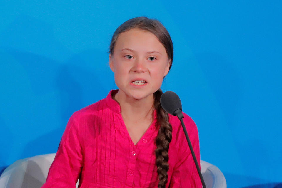 Climate activist Greta Thunberg made an impassioned speech at the UN (Picture: Reuters)