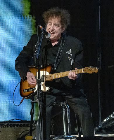 <p>Gary Miller/Getty Images</p> Bob Dylan performs at Farm Aid on Sept. 23, 2023, in Noblesville, Indiana