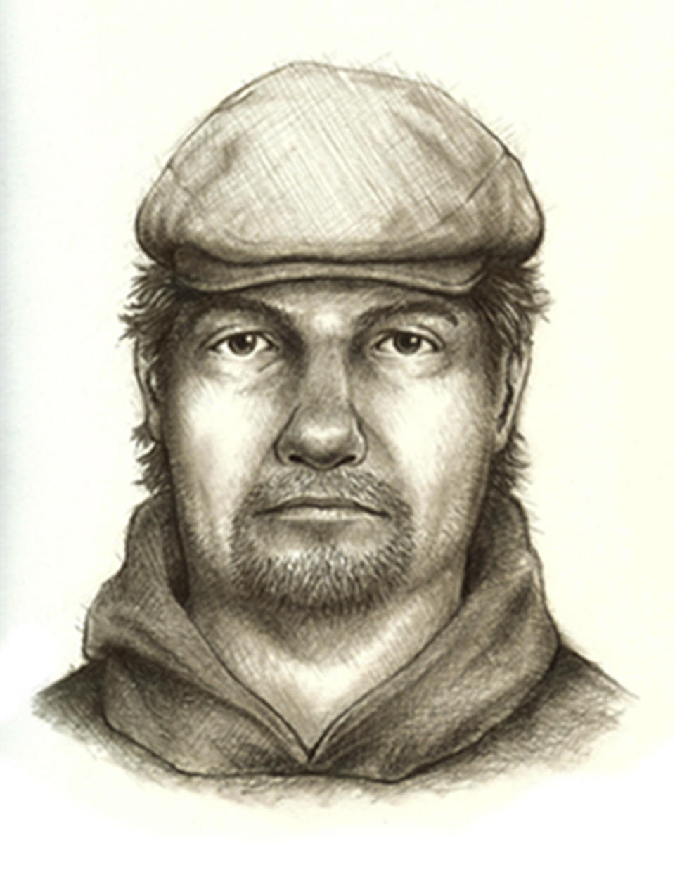 FILE - This composite sketch released July 17, 2017, by the Indiana State Police shows the man they consider the main suspect in the killings of teenage girls Liberty German, and Abigail Williams who disappeared from a hiking trail near their hometown of Delphi on Feb. 13, 2017. State Police are to make an announcement about the investigation into the 2017 killings of the two girls found dead on a hiking trail. State police say Superintendent Doug Carter will discuss how the investigation has gone in a "new direction" during a Monday April 22, 2019 news conference in Delphi. (Indiana State Police via AP, File)