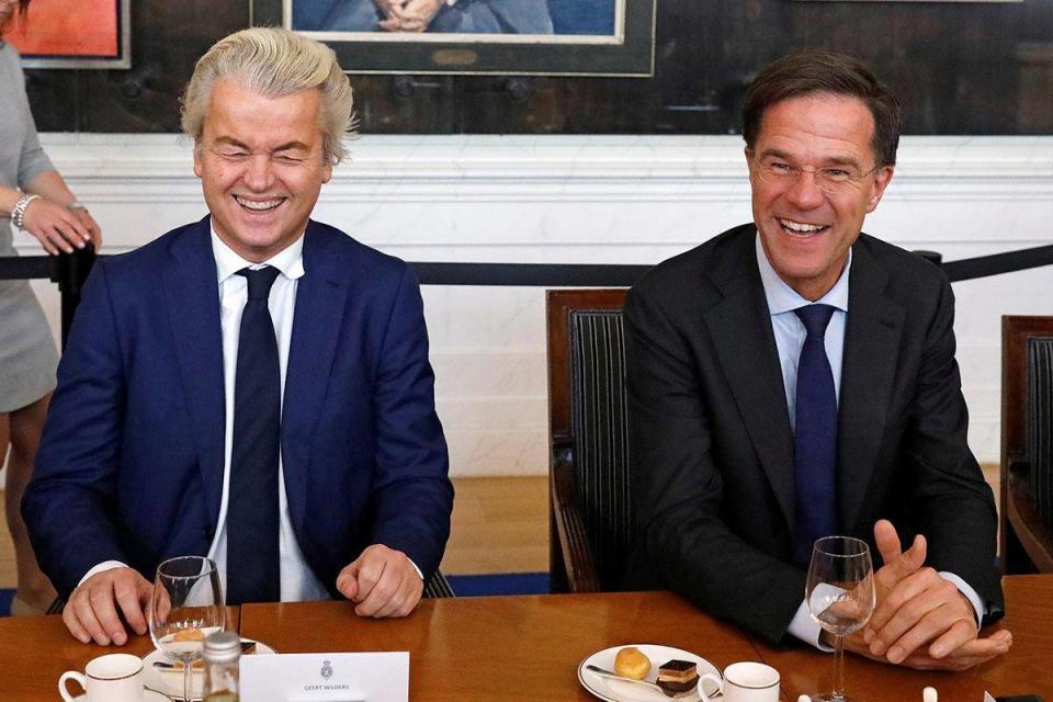 PVV leader Geert Wilders and Mark Rutte, the Dutch PM