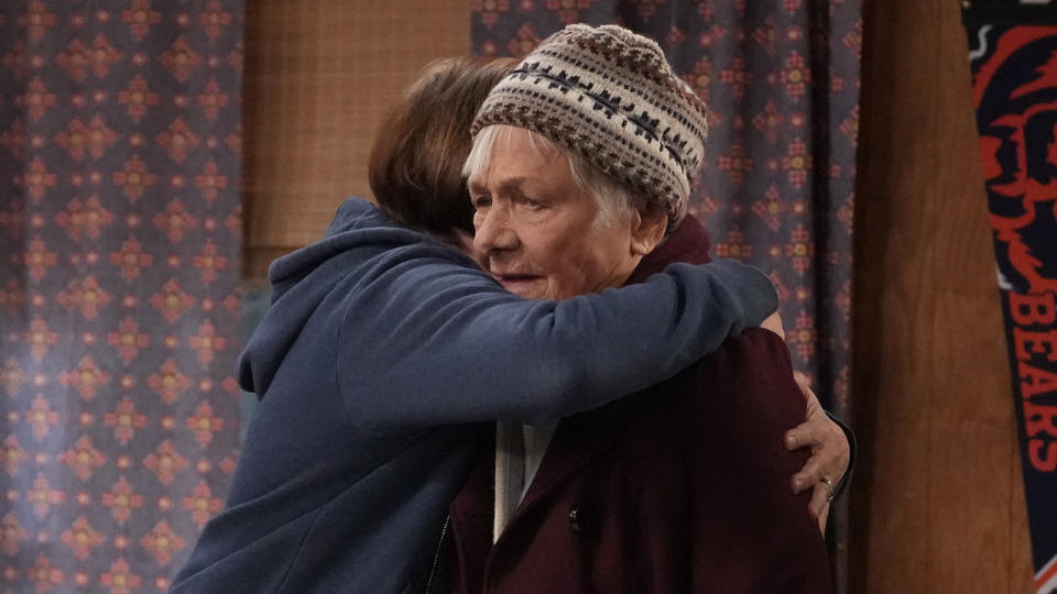 Jackie hugging Bev in The Conners