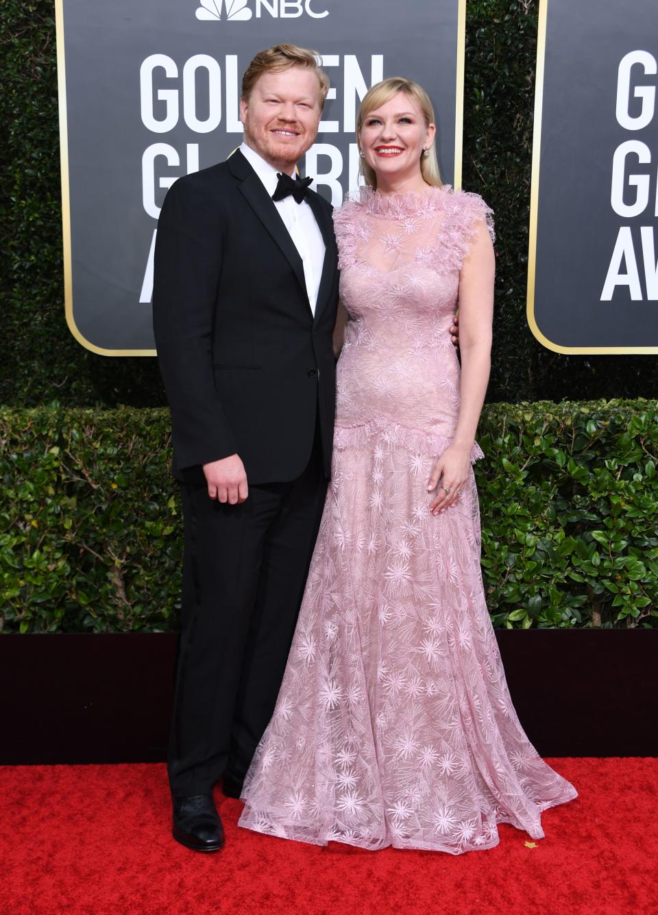 Kirsten Dunst and her partner actor Jesse Plemons at the 2020 Golden Globes